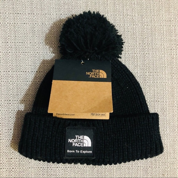 the north face infant baby box logo pom beanie